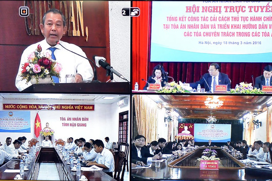 Hội nghị trực tuyến Tổng kết công tác cải cách hành chính tư pháp tại các TAND