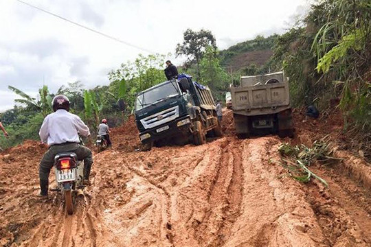 Nghệ An: Đường dân sinh “nát như tương” vì xe chở gỗ