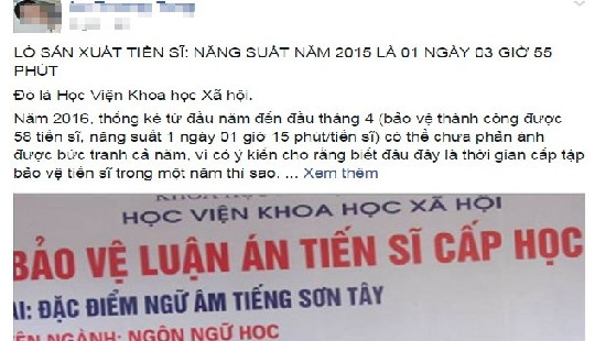 1,5 ngày có thêm 1 tiến sĩ?