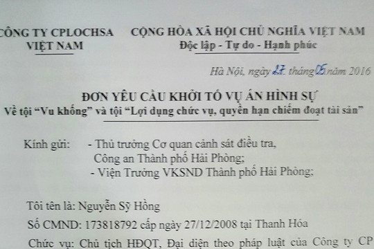 Công ty Lochsa Việt Nam đề nghị khởi tố “vụ án vu khống” - đâu là căn cứ?