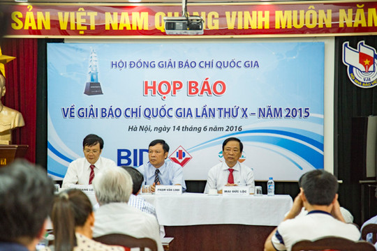 Công bố 92 tác phẩm đoạt Giải báo chí Quốc gia năm 2015