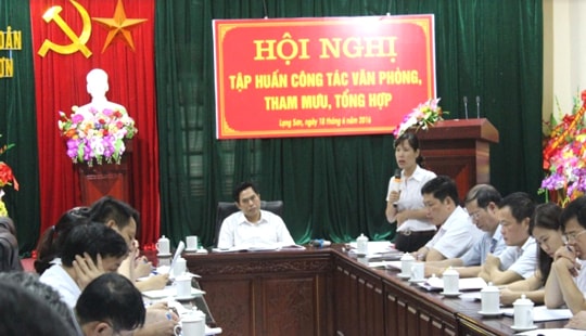 TAND tỉnh Lạng Sơn: Tổ chức hội nghi tập huấn công tác văn phòng tham mưu, tổng hợp năm 2016