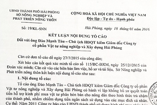 Vụ Giám đốc doanh nghiệp bị “tố” lập khống hồ sơ quyết toán ở Hải Phòng: Người tố cáo cho rằng kết luận không khách quan