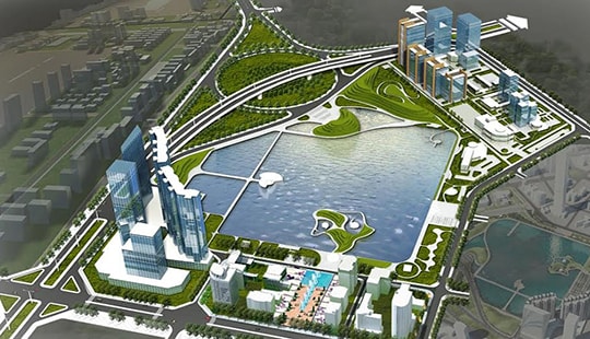 Khởi công dự án công viên hồ điều hòa Cầu Giấy