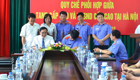 TAND cấp cao và VKSND cấp cao tại Hà Nội ký kết Quy chế phối hợp
