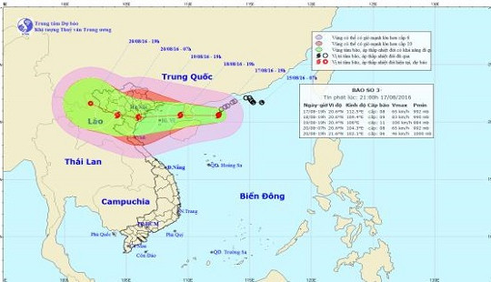 Bão số 3 gây mưa dông, gió giật mạnh cho khu vực Vịnh Bắc Bộ