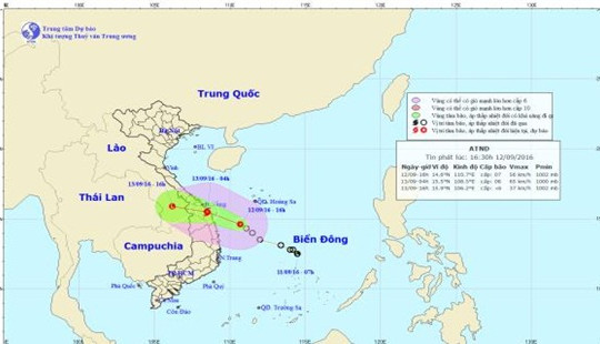 Đêm nay áp thấp nhiệt đới mạnh lên thành bão, hướng vùng biển Quảng Nam - Bình Định