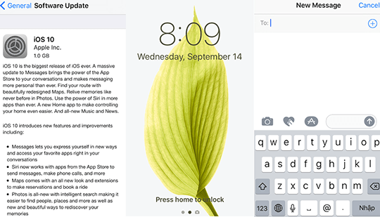 Người dùng Việt Nam đã có thể tải về iOS 10 chính thức