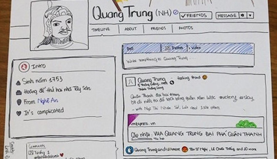 Để học Lịch sử, học sinh lập hẳn facebook cho vua Quang Trung