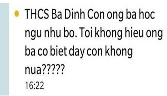 Nhiều phụ huynh nhận được tin nhắn "con học ngu như bò" từ nhà trường