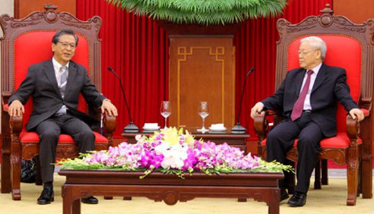 Tổng Bí thư Nguyễn Phú Trọng tiếp Đại sứ Nhật Bản chào từ biệt