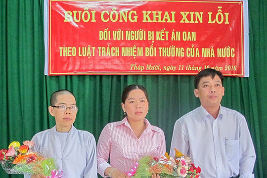 TAND huyện Tháp Mười, Đồng Tháp: Xin lỗi công khai người bị kết án oan