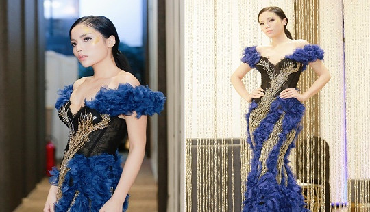 Hoa hậu Kỳ Duyên diện đầm bó sát khoe dáng nuột nà trên sàn catwalk