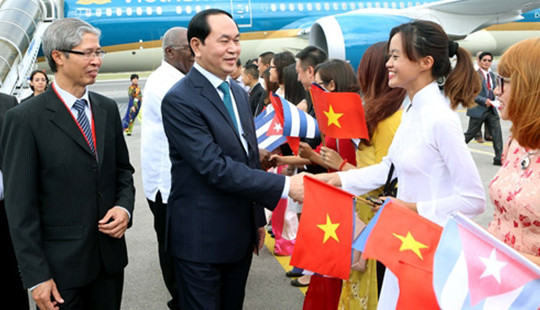 Chủ tịch nước Trần Đại Quang thăm Đại sứ quán Việt Nam tại Cuba