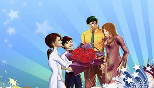 Dạy con cách tặng quà thầy cô