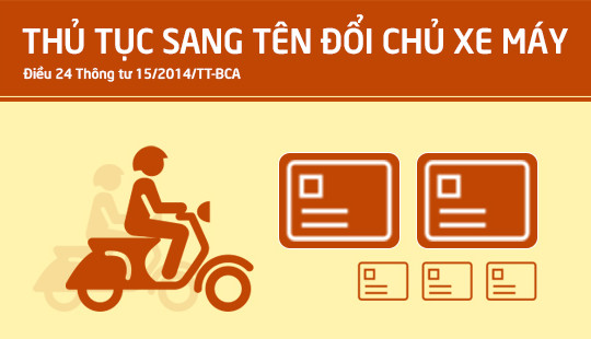 Hướng dẫn thủ tục sang tên đổi chủ xe mô tô, xe gắn máy