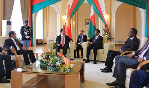 Chủ tịch nước Trần Đại Quang hội đàm với Tổng thống Madagascar