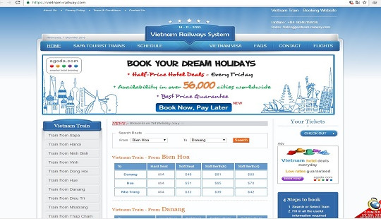Xuất hiện website bán vé tàu Tết giả trên mạng