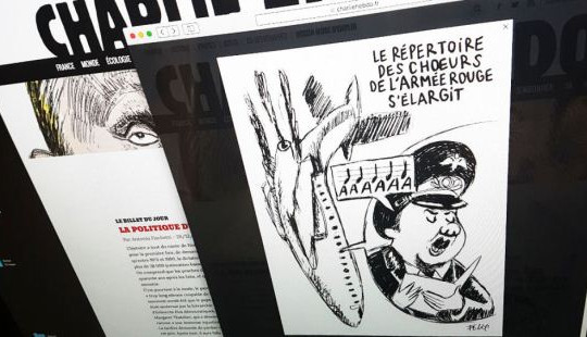Nga: Tranh biếm họa vụ Tu-154 của Charlie Hebdo là một "bức họa bôi bác"