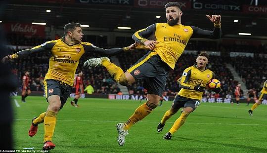 Arsenal - Bournemouth (3-3): Trận đấu siêu “điên rồ”