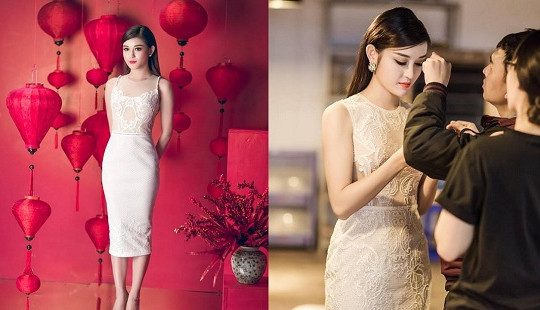 Á hậu Huyền My gây ấn tượng với hậu trường ảnh đón Tết 2017