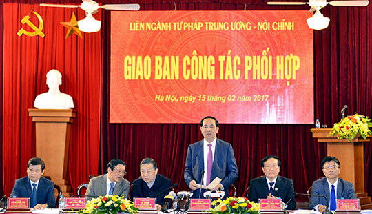 Phiên họp giao ban Liên ngành tư pháp Trung ương-Nội chính