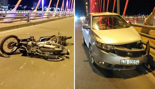 Đà Nẵng: 2 vụ tai nạn liên tiếp trên cầu, bốn người bị thương