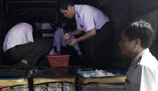 Bạc Liêu: Tạm giữ lượng lớn tôm bơm tạp chất trên đường đi tiêu thụ