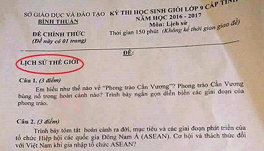 Bình Thuận: Sai sót đề thi Lịch sử không ảnh hưởng đến kết quả thi