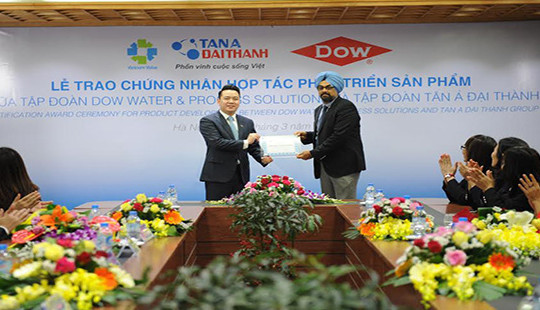 Tập đoàn Tân Á Đại Thành và Dow Water & Process Solutions thoả thuận hợp tác phát triển sản phẩm R.O tại Việt Nam