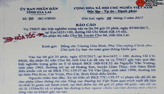 Tai nạn kinh hoàng tại Gia Lai: UBND ký công văn hỏa tốc gửi Phó Thủ tướng Thường trực