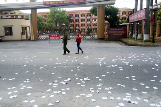 Đã xác minh nhóm học sinh rải phao thi ở Thái Bình