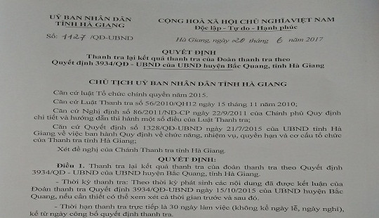 Thanh tra việc cấp “sổ đỏ” tại Bắc Quang – Hà Giang: Sai từ đâu?
