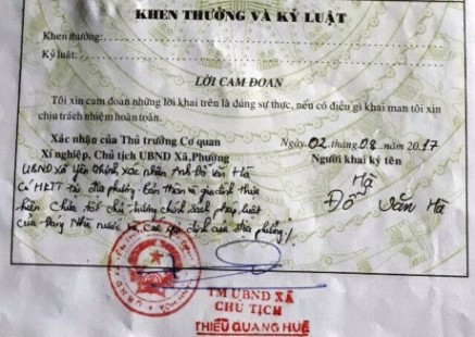 Chủ tịch UBND xã thừa nhận sai khi bút phê xấu lý lịch học sinh