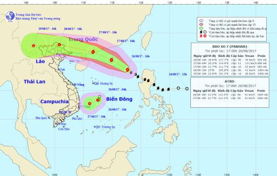 Bão số 7 di chuyển nhanh, áp thấp nhiệt đới đang mạnh thêm