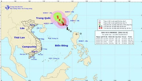 Bão số 8 tiến vào Biển Đông chiều và đêm nay