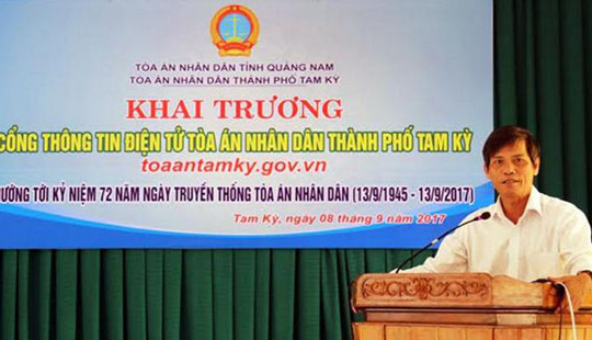 TAND T.P Tam Kỳ (Quảng Nam) khai trương cổng Thông tin điện tử cấp huyện