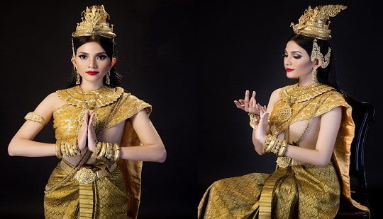 Trương Thị May mừng tết Đôn-Ta của người Khmer