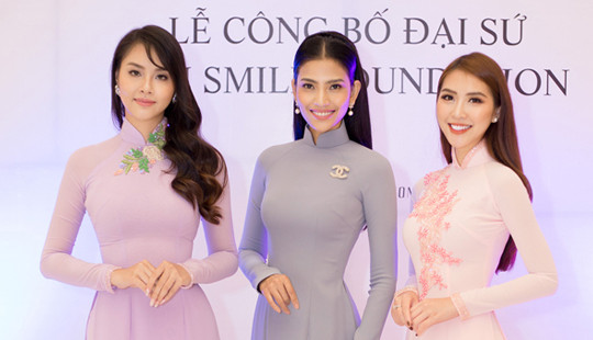 Trương Thị May, Tường Linh, Thùy Trang đồng loạt diện áo dài làm đại sứ quỹ vì trẻ em