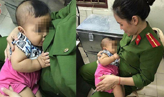 Bé trai bị bỏ rơi ở nhà nghỉ được nữ cảnh sát đưa về chăm sóc