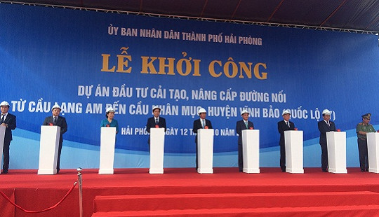 Khởi công Dự án nâng cấp đường từ cầu Lạng Am - cầu Nhân Mục