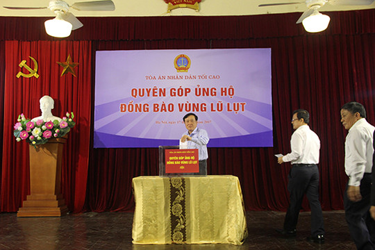 TANDTC quyên góp ủng hộ đồng bào lũ lụt các tỉnh Bắc Bộ, Bắc Trung Bộ