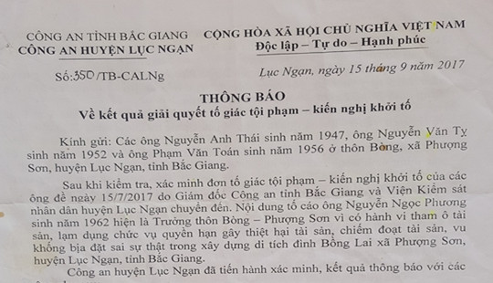 Giải quyết tố giác tội phạm, kiến nghị khởi tố tại huyện Lục Ngạn, Bắc Giang: Cần làm đúng theo quy định