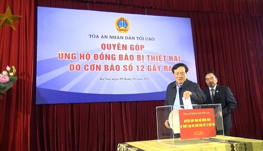 TANDTC quyên góp ủng hộ đồng bào bị thiên tai do cơn bão số 12