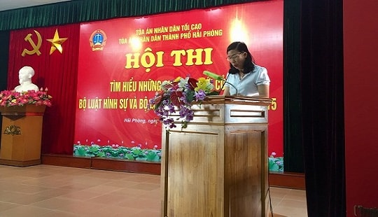 TAND TP Hải Phòng: Sôi nổi “Hội thi tìm hiểu quy định của BLHL và BLTTHS năm 2015”