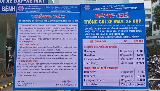 Hải Phòng: Bắt đầu thí điểm miễn phí gửi xe tại Bệnh viện Việt Tiệp