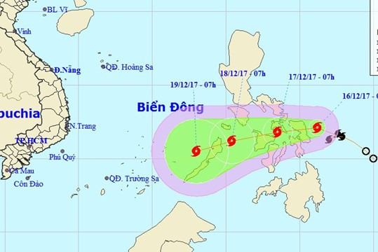 Bão Kai-tak hướng vào Biển Đông với sức gió mạnh
