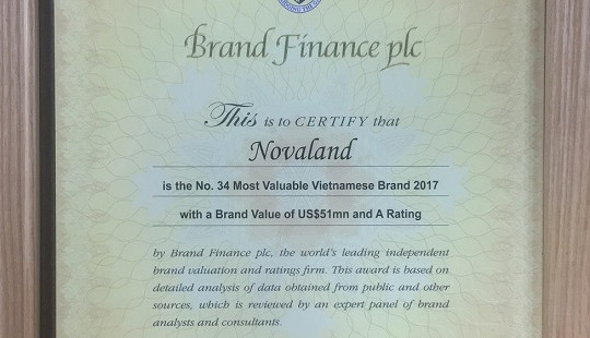 Novaland được vinh danh Top 50 thương hiệu giá trị nhất Việt Nam