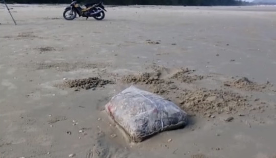 Xuất hiện nhiều túi nilon đựng thịt thối trôi dạt vào bờ biển Phú Lộc
