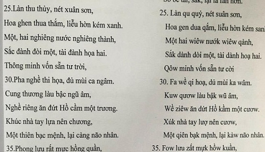Truyện Kiều viết theo kiểu chữ mới: Khó thưởng thức vẻ đẹp
